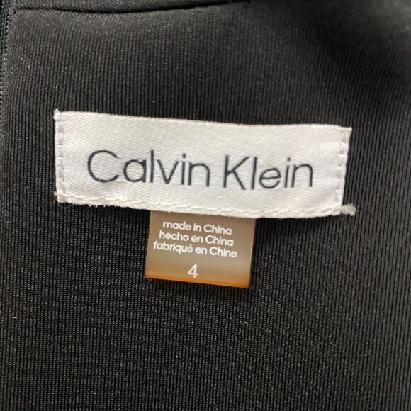 Calvin Klein Rhinestone Beaded Collar Black Halter Dress Size 4 - Picture 10 of 10